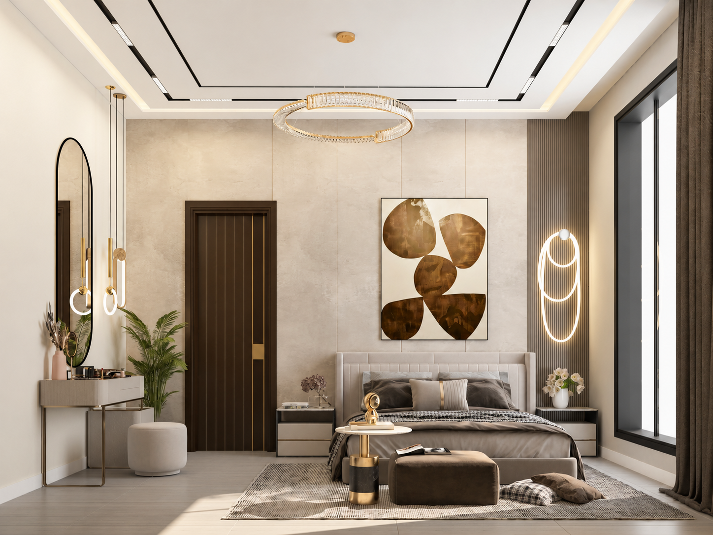 Contemporary bedroom suite visualization