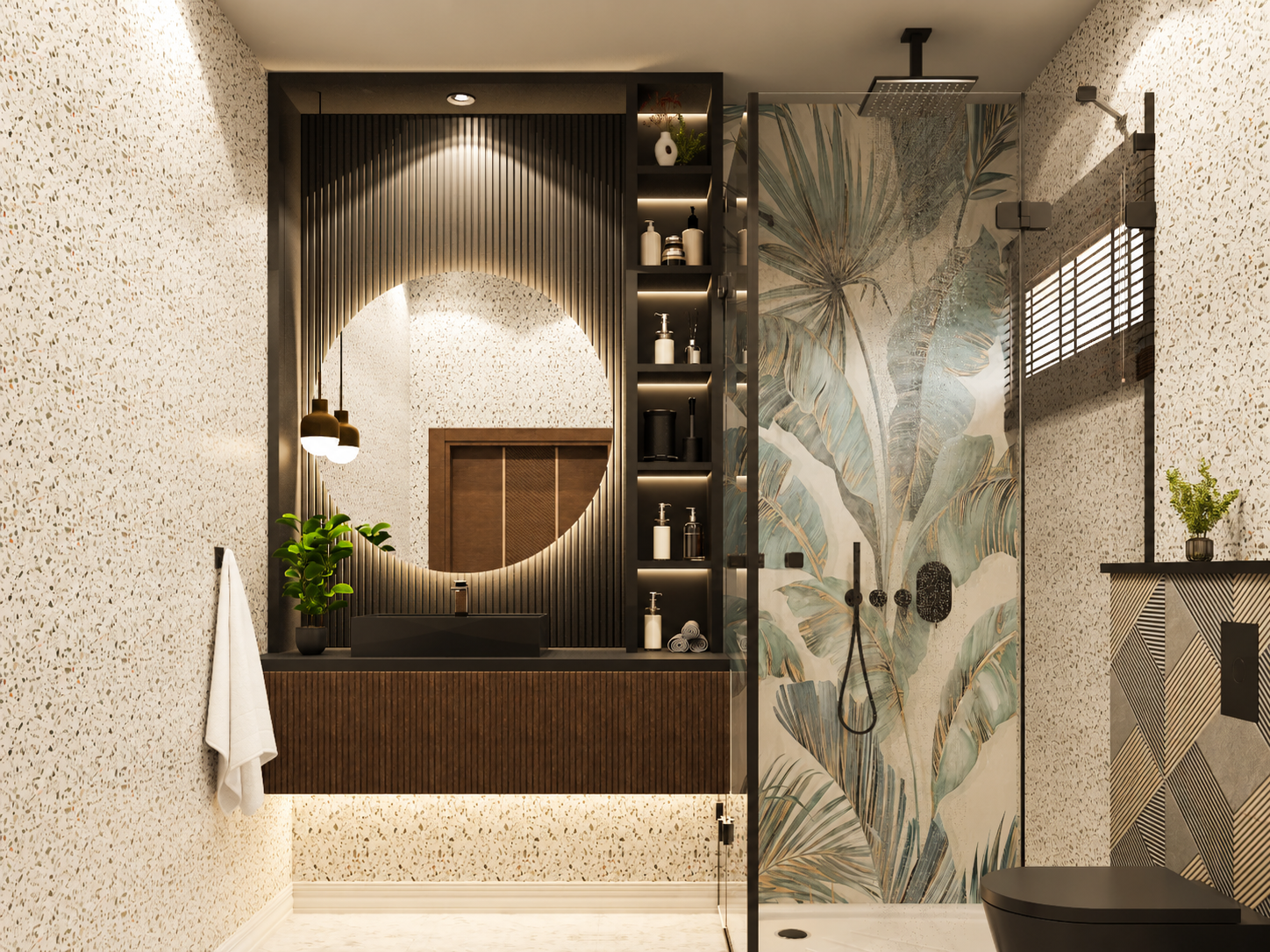 Terrazzo bathroom visualization — view 1
